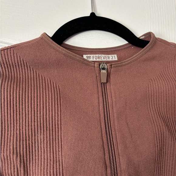 Forever 21 Ribbed Zip-Up Top - $11 - Picture 2 of 3
